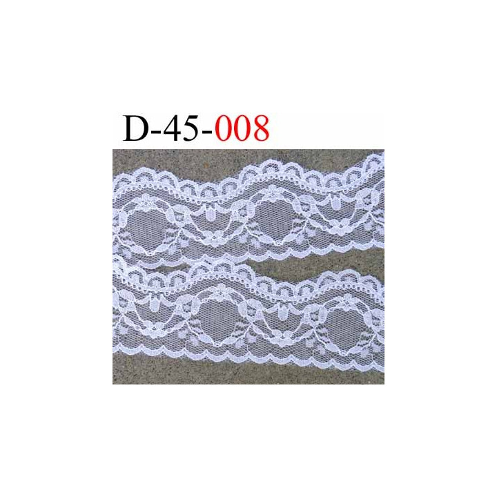dentelle synthétique blanche largeur 45 mm vendu au mètre