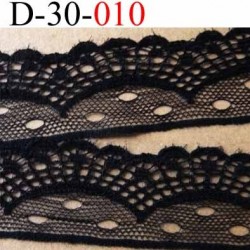 dentelle synthétique et coton largeur 30 mm couleur noir prix au mètre