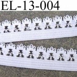 élastique picot dentelle plat largeur 13 mm couleur blanc largeur de bande 6 mm largeur de dentelle boucle 7 mm très beau