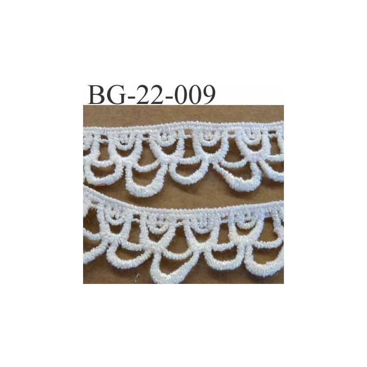 biais galon ruban dentelle boutonnière boucle couleur écru synthétique largeur 22 mm arrive d'une vieille mercerie prix au mètre