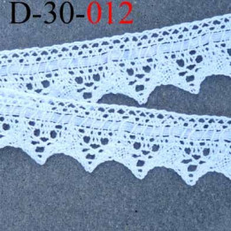 dentelle crochet avec ruban satin ancienne en coton largeur 30 mm couleur blanc provient d'une vieille mercerie parisienne 