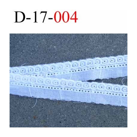 dentelle galon broderie anglaise 100 % coton blanc 17 mm prix au mètre