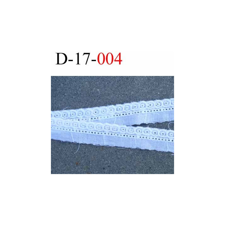 dentelle galon broderie anglaise  coton blanc 17 mm prix au mètre