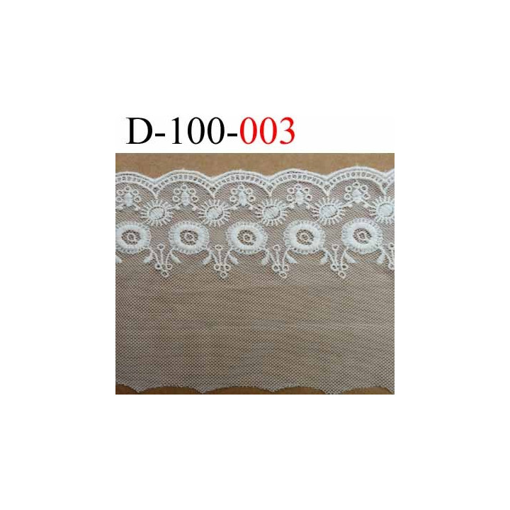 Dentelle synthétique souple douce couleur écru largeur 100 mm prix au mètre