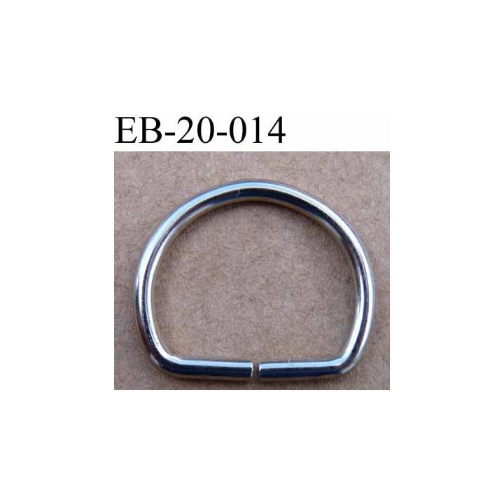 Boucle étrier style cheval métal chromé argenté largeur extérieur 2.1 cm intérieur 1.7 cm iédal sangle de 1.5 cm hauteur 18 mm