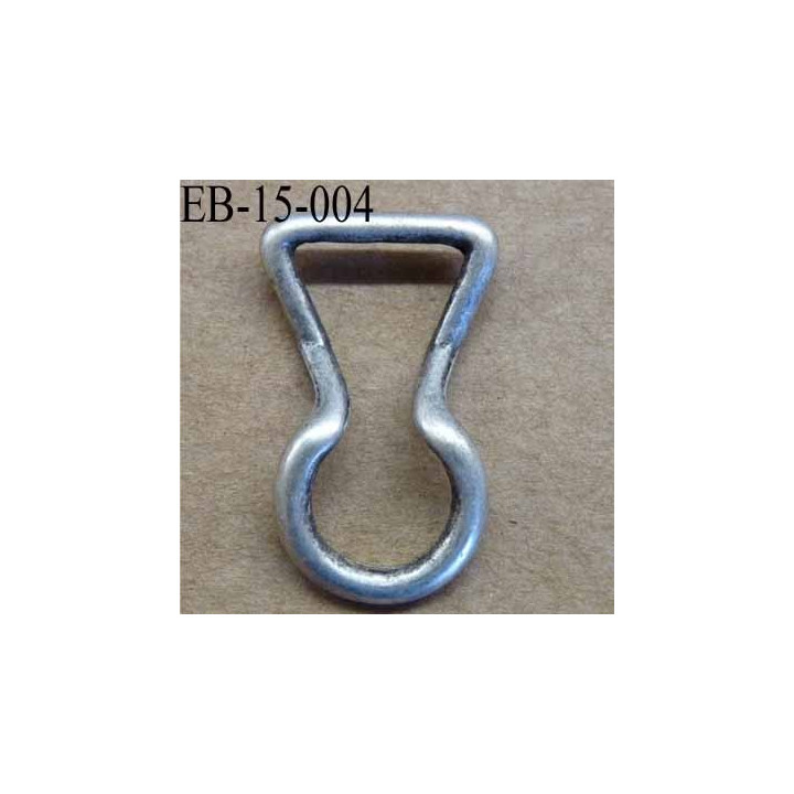 etrier style serrure plié en métal façon etain ancien largeur 1.5 cm intérieur hauteur 2.3 cm idéal pour une sangle de 10 mm