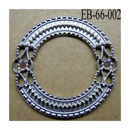 Boucle étrier anneau métal chromé diamètre extérieur 66 mm diamètre intérieur 40 mm largeur de bande 13 mm épaisseur 2.8 mm