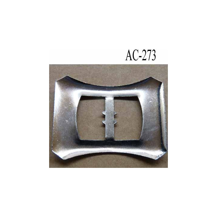 Boucle etrier rectangle métal chromé largeur 50 mm hauteur 40 mm forme  incurvée passage de sangle 21 mm