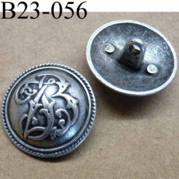 bouton 23 mm en métal style etain  accroche avec un anneau diamètre 23 millimètres