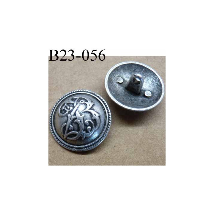 bouton 23 mm en métal style etain  accroche avec un anneau diamètre 23 millimètres