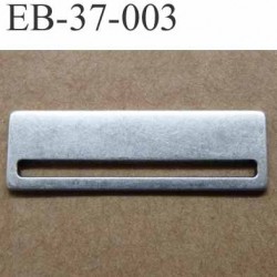 Boucle étrier rectangle en métal style argenté largeur extérieur 3.7 cm hauteur 12 mm largeur intérieur 3.4 cm 