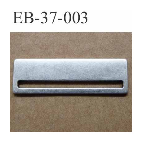 Boucle étrier rectangle en métal style argenté largeur extérieur 3.7 cm hauteur 12 mm largeur intérieur 3.4 cm 