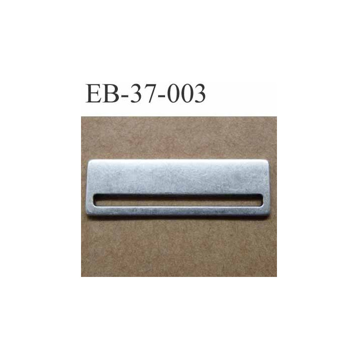 Boucle étrier rectangle en métal style argenté largeur extérieur 3.7 cm hauteur 12 mm largeur intérieur 3.4 cm 