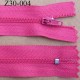 fermeture zip à glissière longueur 30 cm couleur rose fushia non séparable zip nylon largeur 2,5 cm