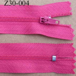 fermeture zip à glissière  longueur 30 cm couleur rose fushia non séparable zip nylon largeur 2,5 cm
