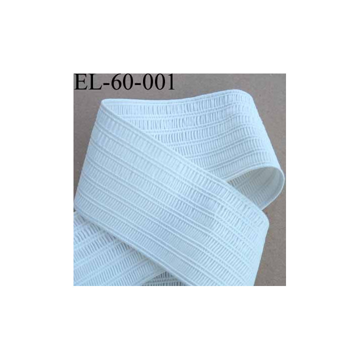 élastique plat fronceur ou à fronceur ou à smock largeur 60 mm couleur blanc très doux très belle qualité prix au mètre