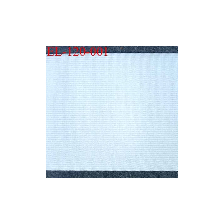 élastique plat très belle qualité couleur blanc mat largeur 120 mm  souple et doux très agréable au toucher prix au mètre