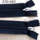 fermeture zip invisible longueur 30 cm couleur noir non séparable double curseur largeur 2.7 cm glissière nylon largeur 4 mm