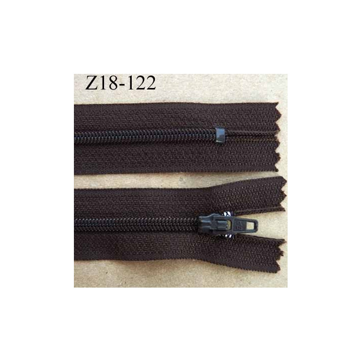 fermeture zip de marque à glissière longueur 18 cm couleur marron non séparable largeur 2.5 cm glissière nylon largeur  zip 4 mm