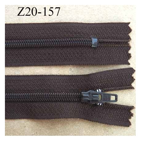 fermeture zip de marque à glissière longueur 20 cm couleur marron non séparable largeur 2.5 cm glissière nylon largeur zip 4 mm