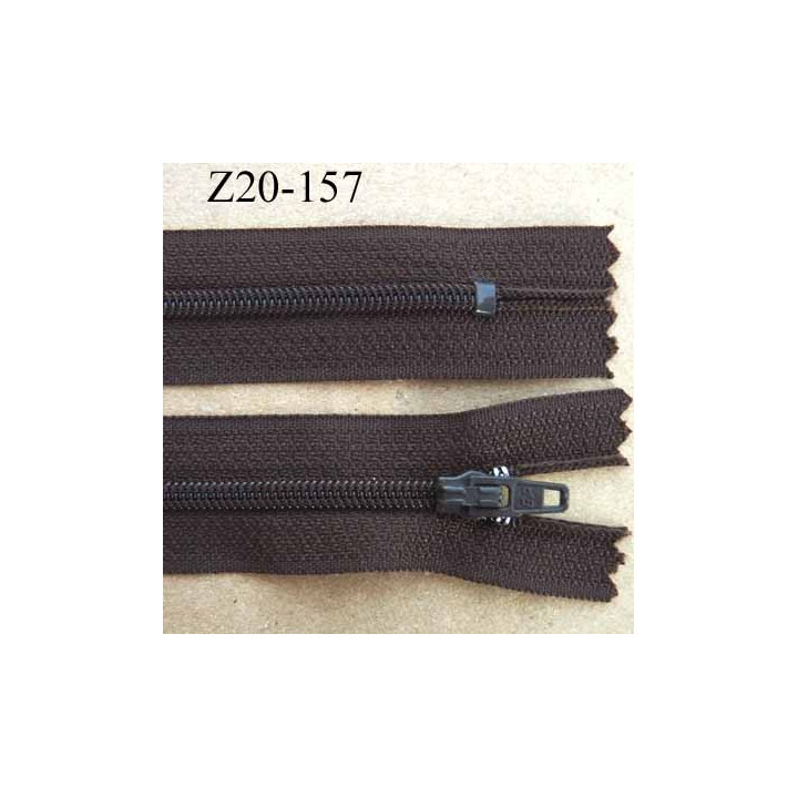 fermeture zip de marque à glissière longueur 20 cm couleur marron non séparable largeur 2.5 cm glissière nylon largeur  zip 4 mm