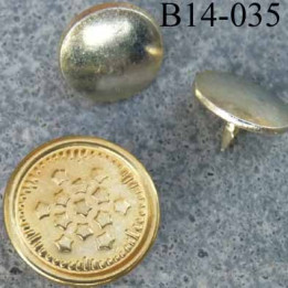 Bouton  pour jeans 14 mm en métal  zingué couleur doré or avec le clou très facile à posé 14 millimètre 