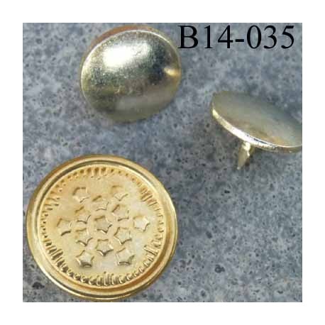 Bouton pour jeans 14 mm en métal zingué couleur doré or avec le clou très facile à posé 14 millimètre 