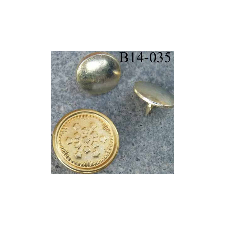 Bouton  pour jeans 14 mm en métal  zingué couleur doré or avec le clou très facile à posé 14 millimètre 