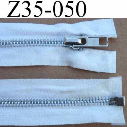 fermeture zip à glissière  35 cm couleurl écru séparable zip métal largeur 3.2 cm largeur du zip 6 mm