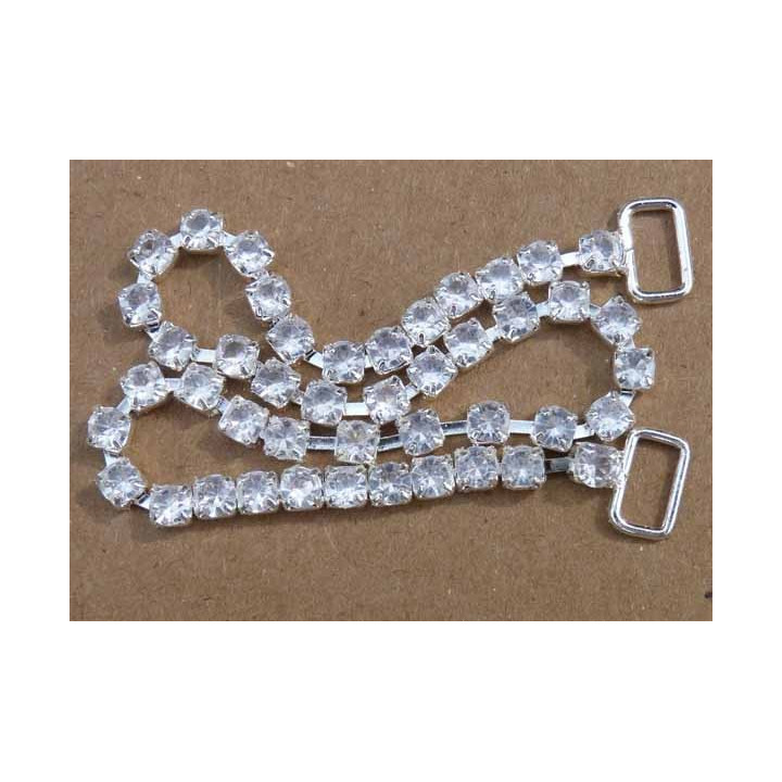 bretelle de soutien gorge lingerie nuisette robe rétractable longueur 30 cm largeur des anneaux 10 mm strass style diamant 
