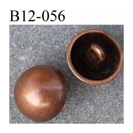 bouton 12 mm en métal couleur bronse cuivre provenant d'une vieille mercerie accroche avec un anneau diamètre 12 millimètres