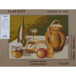 canevas 30X40 marque MARGOT CREATION DE PARIS thème nature morte  dimennsion 30 centimètres par 40 centimètres 100 % coton