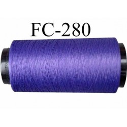 Cone de fil mousse texturé polyester fil n° 150 couleur violet longueur 2000 mètres bobiné en France