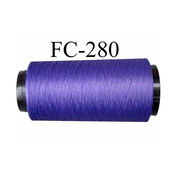 Cone de fil mousse texturé polyester fil n° 150 couleur violet longueur 2000 mètres bobiné en France