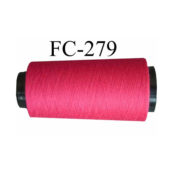 CONE de fil polyester n° 120  couleur rose fushia   longueur de 5000 mètres bobiné en France