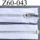 fermeture zip à glissière longueur 60 cm couleur blanc séparable zip métal largeur 3.2 cm largeur du zip 6 mm