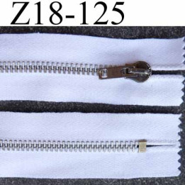 Destockage fermeture zip à glissière métal  longueur 18 cm couleur blanc  non séparable zip métal 6 mm doré  largeur 3.5 cm