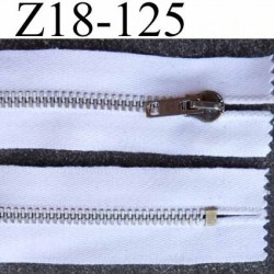 fermeture zip à glissière métal longueur 18 cm couleur blanc non séparable zip métal 6 mm doré bichromaté largeur 3.5 cm