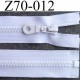 fermeture zip blanc largeur 3.2 cm longueur 70 cm séparable largeur de la glissière nylon moulé 6 mm curseur en métal