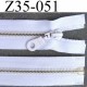 fermeture zip à glissière pvc longueur 35 cm couleur blanc largeur 3.2 cm séparable zip transparent 6 mm 