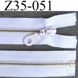 fermeture zip à glissière pvc  longueur 35 cm couleur blanc largeur 3.2 cm  séparable zip transparent 6 mm 
