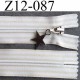 fermeture zip à glissière longueur 12 cm largeur 3.2 cm couleur blanc et beige non séparable zip nylon largeur du zip 6 mm