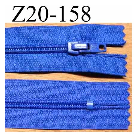 fermeture zip de marque à glissière longueur 20 cm couleur bleu non séparable largeur 2.5 cm glissière nylon largeur du zip 4 mm