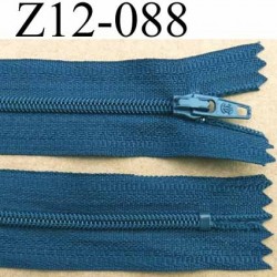 fermeture zip à glissière longueur 12 cm couleur bleu non séparable largeur 2.6 cm glissière nylon largeur du zip 4 mm