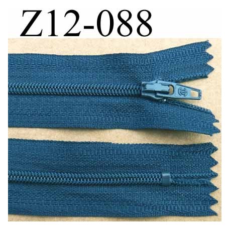 fermeture zip à glissière longueur 12 cm couleur bleu non séparable largeur 2.6 cm glissière nylon largeur du zip 4 mm