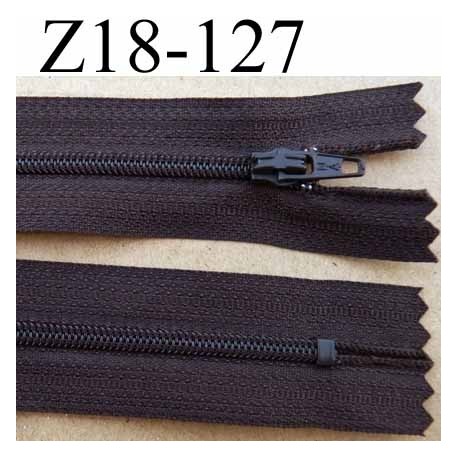 fermeture zip de marque à glissière longueur 18 cm couleur marron non séparable largeur 2.5 cm glissière nylon largeur zip 4 mm