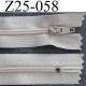 fermeture zip à glissière longueur 25 cm couleur crème écru non séparable largeur 2.5 cm glissière nylon largeur 4 mm