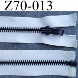 fermeture zip à glissière  longueur 70 cm couleur écru séparable largeur 3.2 cm glissière métal en nickel largeur 6 mm