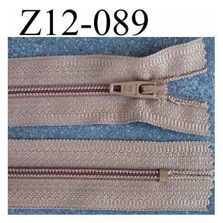 fermeture zip à glissière longueur 12 cm couleur marron clair non séparable largeur 2.6 cm glissière nylon largeur du zip 4 mm