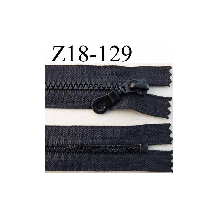 fermeture zip moulé à glissière longueur 18 largeur 3 cm couleur noir non séparable  largeur de la glissière moulé nylon  6 mm